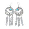 Sterling Silver Turquoise Horse Navajo Hook Dangle Earrings X10021
